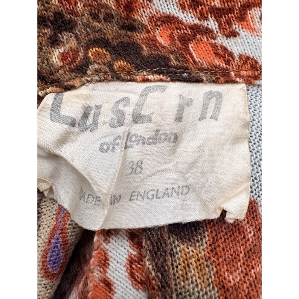 Vintage British 60's 70's Paisley Dress Luscin of London 38 M - Picture 6 of 6